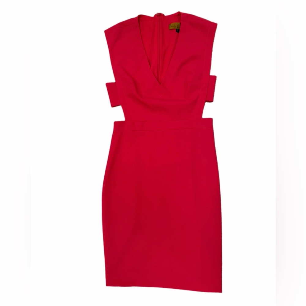 Nicole Miller Vibrant Pink Dress With Side Cut Outs